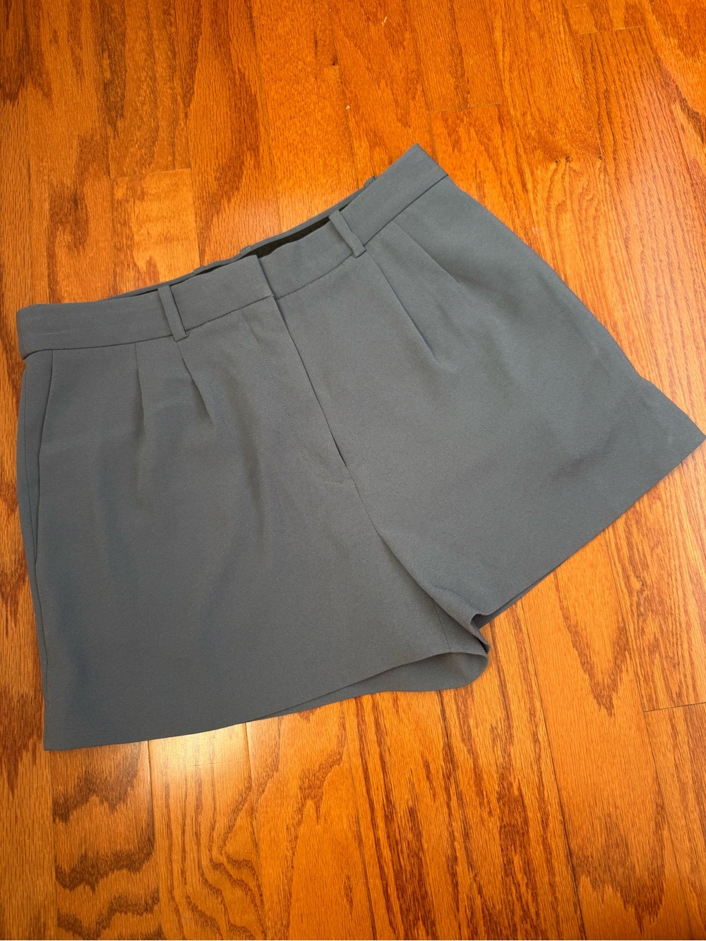 Aritzia Babaton Tailored High-Waist Shorts in Slate Blue